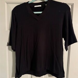 Classic Black V-Neck Short Sleeve Tee